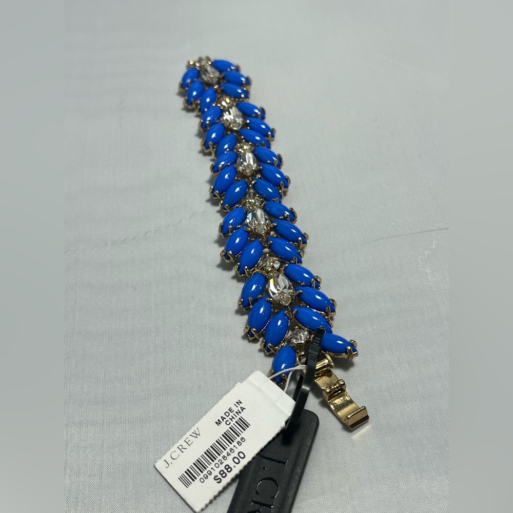 J. Crew NWT Blue and Gold Statement Bracelet